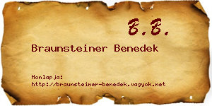 Braunsteiner Benedek névjegykártya